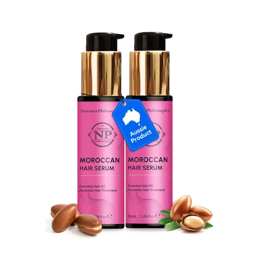 Miniatura 9 de NP NATURES PHILOSOPHY Aceite de Argán Marroquí – Suero orgánico para el cabello, Anti-Frizz, repara el cabello dañado, añade brillo para todo tipo