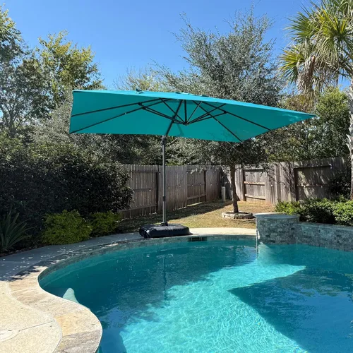 Miniatura 110 de PURPLE LEAF Sombrilla de Patio de 8 Pies para Exteriores Sombrilla Cantilever Cuadrada de Aluminio Sombrilla Offset con Rotación de 360 Grados
