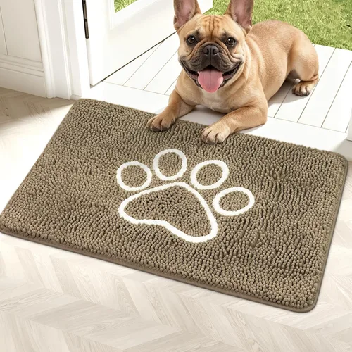 Miniatura 50 de Bcoimo Tapete súper absorbente para puerta de perro, 30 x 20 pulgadas, tapete antideslizante para patas fangosas, alfombras para mascotas para patas