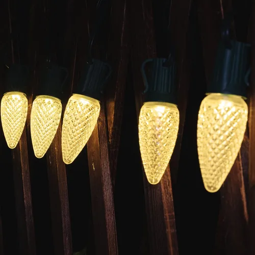 Miniatura 6 de Brightown Guirnalda de luces de Navidad C9, luces LED de Navidad para exteriores con 100 bombillas C9 de fresa, impermeables, extensibles, C9 Blanco