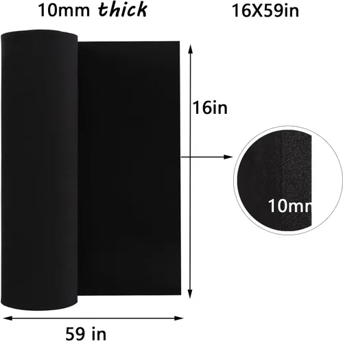 Miniatura 2 de AMZQNART Espuma EVA de 10mm, Rollo de Espuma para Cosplay 16 x 59pulg (6.5pies cuadrados) Negro, Adecuado para Modelado de Cosplay en Espuma