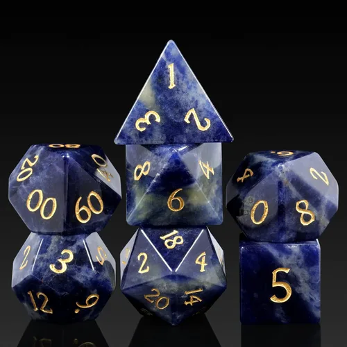 Miniatura 12 de Juego de dados Aagte D&D DNDND Un juego completo de dados de piedra DND con estuche de regalo magnífico para juego de mesa Dungeons and Dragons