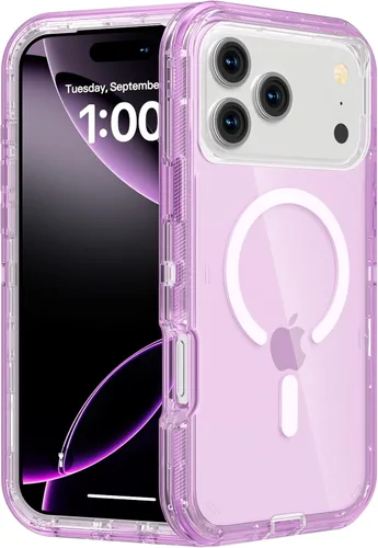 Miniatura 82 de Follaroma para iPhone 17 Pro Max, Funda Compatible con MagSafe, Funda Magnética Transparente de Doble Capa, Funda Resistente Anti-Caída y a Prueba