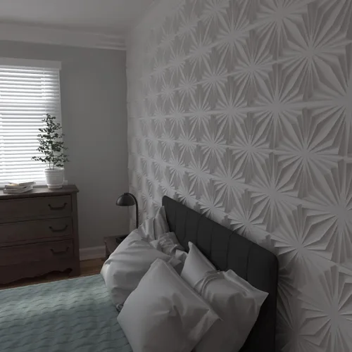 Miniatura 9 de Ekena Millwork WP20X20AHWH 19 5/8 pulgadas de ancho x 19 5/8 pulgadas de alto Asher EnduraWall Decorativo 3D Panel de pared cubre 2.67 pies cuadrados
