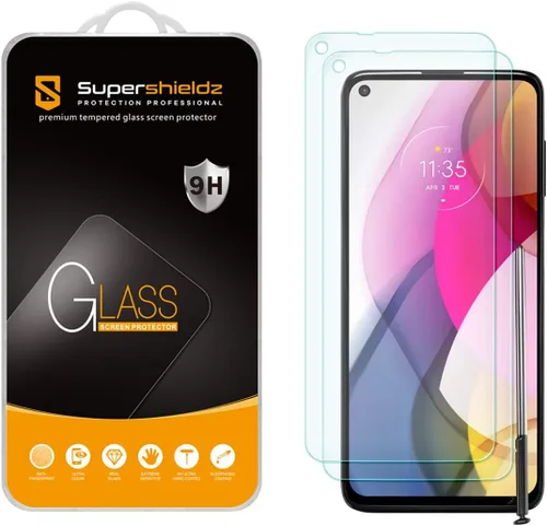 Supershieldz Paquete de 2 protectores de pantalla de vidrio templado, antiarañazos, sin burbujas diseñados para Motorola Moto G Stylus (2021) [no