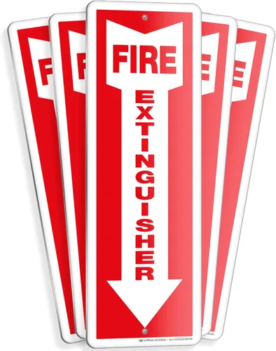 Miniatura 18 de iSYFIX Letrero para extintor de incendios – Paquete de 2 carteles reflectantes de aluminio 040 100% libre de óxido, laminado para máxima resistencia