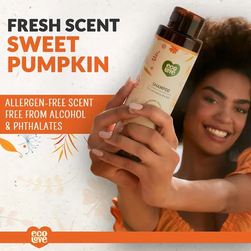 Miniatura 4 de ecoLove - Champú natural, sin lauril sulfato de sodio, vegano y libre de crueldad, champú seco natural para mujeres, zanahoria y calabaza orgánicas