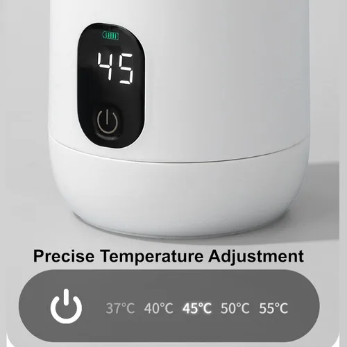 Miniatura 2 de Hervidor eléctrico portátil de acero inoxidable de 11.8 fl oz, caldera de agua caliente pequeña con calefacción inalámbrica para viajes, camping