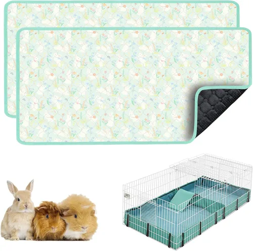 Miniatura 17 de Forro de Jaula para Cobayas, 150x79 cm 2 Pack Ropa Lavable para Cobayas, Impermeable Reutilizable y Antideslizante, Almohadilla Súper Absorbente Gris