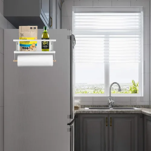 Miniatura 6 de Organizador Magnético de Estante de Especias de Un Solo Nivel para Refrigerador, Estante de Almacenamiento de Especias, Fácil de Instalar en el Lado