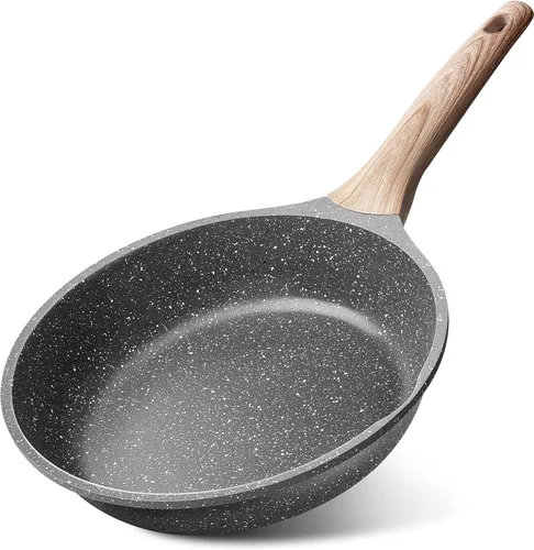 Caannasweis Sartén Antiadherente de Granito, Sartenes Antiadherentes para Omelette, Sartén para Huevos y Omelette, Utensilios de Cocina de Piedra