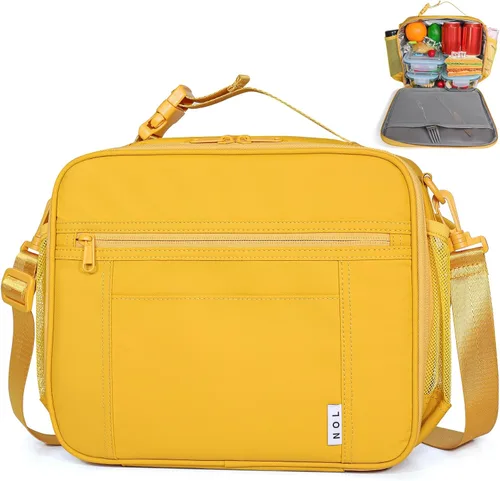 Miniatura 16 de NOL Bolsa de Almuerzo para Niños - Lonchera para niños de 3 años en adelante, reutilizable, aislada, con cierre de cremallera, asa de hebilla, Azul