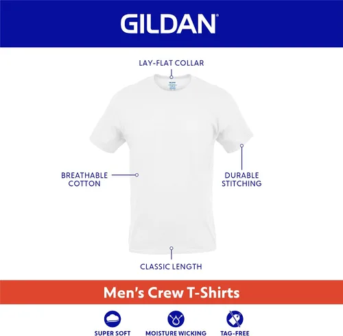 Miniatura 3 de Gildan Camisetas de Cuello Redondo para Hombre, Paquete Múltiple, Estilo G1100