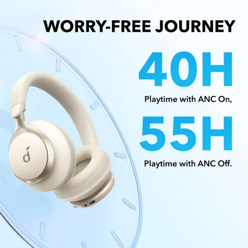 Miniatura 8 de Soundcore de Anker, Space One, Auriculares con cancelación activa de ruido, reducción de voz 2 veces más fuerte, 40 horas de reproducción con ANC