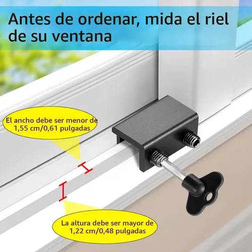 Miniatura 3 de ZRFCXE Cerraduras para Ventanas, Paquete de 8 Cerraduras de Ventana Corrediza con Llave para Puertas de Ventanas Corredizas Verticales y Negro