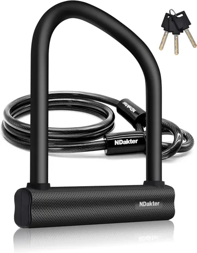 Miniatura 8 de NDakter Cerraduras de bicicleta antirrobo, cerradura en U de bicicleta para bicicleta eléctrica, grillete de 0.71 pulgadas con 3 llaves