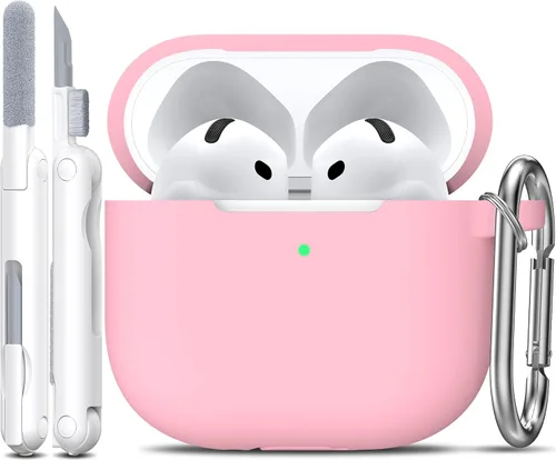 Miniatura 20 de R-fun Funda para AirPods 4 con kit de limpieza, funda protectora completa de silicona suave, compatible con AirPods 4 Gen, verde bosque C Bosque