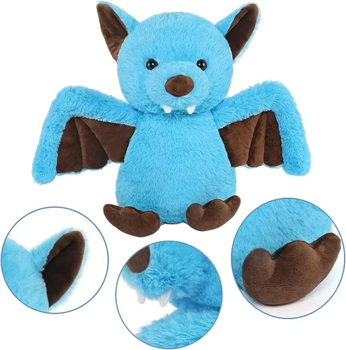 Miniatura 2 de AngelGift Peluche de murciélago de peluche de 11 pulgadas para Halloween, muñeco de peluche para dormir, juguetes para cumpleaños, Navidad, regalos