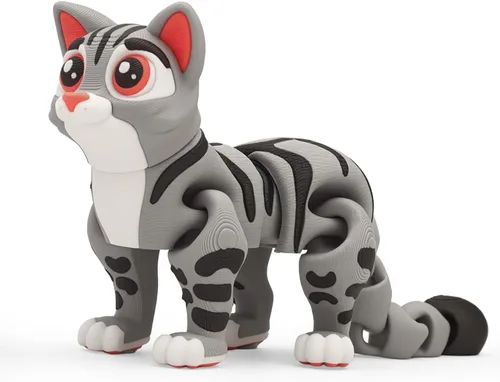 Miniatura 80 de Yipintang Criaturas Impresas en 3D Animales Flexibles - Juego de Animales Fidget de 7 Pulgadas para Decoración de Estantes (Pareja de León Adulto)