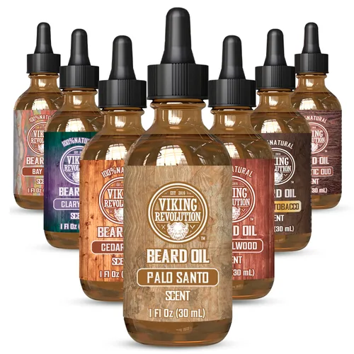 Miniatura 11 de Viking Revolution Aceite de barba de sándalo para hombres, aceite natural para barba con aceite de argán y aceite de jojoba, suavizante de barba