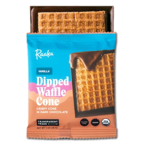 Miniatura 10 de Raaka Barra de cono de gofres de chocolate, juego de cono de gofre en chocolate negro Chocolate negro gourmet de grano a barra Orgánico, vegano