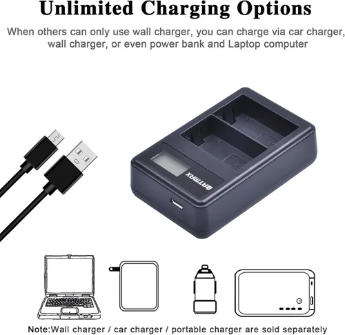 Miniatura 6 de Batmax Paquete de 2 baterías BP-511A BP-511 BP 511 511A + cargador USB dual LCD para Canon EOS 5D, 10D, 20D, 30D, 40D, 50D, Digital Rebel 1D, D60