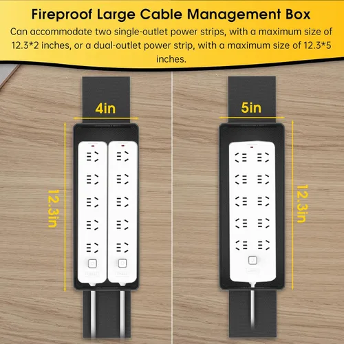 Miniatura 7 de Tamfile Caja de organización de cables, organizador de cables plegable ignífugo y cubierta, organizador de regleta grande resistente al calor