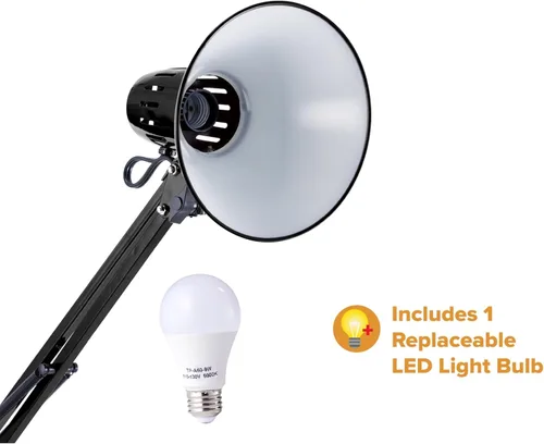 Miniatura 6 de Bostitch Office VLF100F Lámpara de Pie de Metal con Brazo Oscilante, 72" de Alto con Ajuste Multi-Articulación, Incluye Bombilla LED Reemplazable