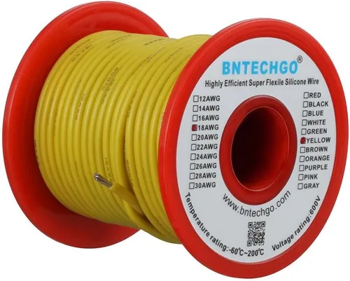 Miniatura 15 de BNTECHGO Carrete de alambre de silicona de calibre 16, rojo de 25 pies y negro, 25 pies, 2 cables separados, alambre de cobre estañado flexible