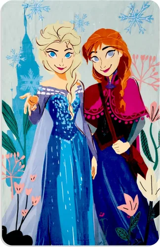 Miniatura 2 de DIISNEY Disney Frozen Princess Anna, Elsa y Olaf - Manta con diseño de copos de nieve y castillo (Anna y Elsa)