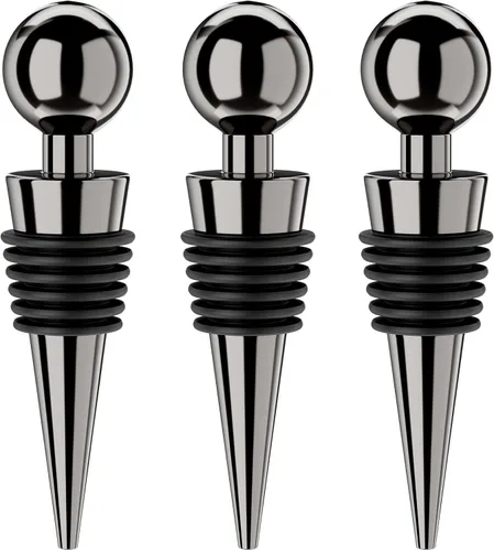 Tapones de vino para botellas de vino, 3 unidades, tapón de botella de vino al vacío con corchos de vino reutilizables de silicona, a prueba de