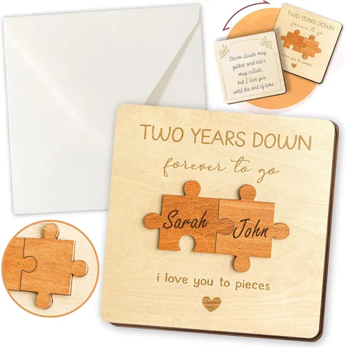 Miniatura 13 de STOFINITY Tarjeta de Aniversario de 1 Año para Novio Novia - Tarjetas de Feliz Primer Aniversario para Hombres, 1ª Tarjeta de Citas de Papel
