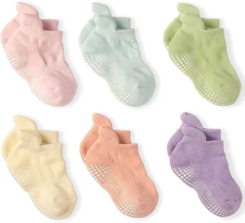 LA ACTIVE Calcetines con agarre antideslizante para tobillos para niños y niñas con suela antideslizante para bebés, niños pequeños y niños de