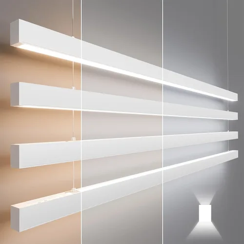 Miniatura 14 de Luz lineal LED de 4 pies, luz arriba y abajo de 50/45/40/35/30W, CCT de 3000/4000/5000K, luminarias lineales comerciales y residenciales