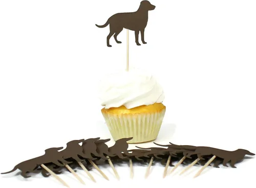 Miniatura 14 de Juego de 12 adornos para cupcakes de pastor alemán Decoración de pastel de perro negro hecho a mano Decoración de fiesta de cumpleaños
