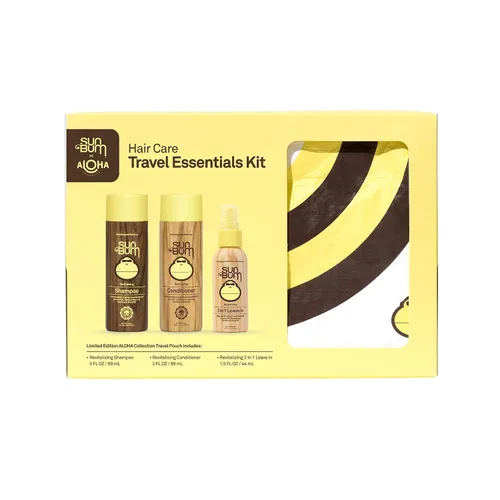 Miniatura 7 de Sun Bum Kit esencial de viaje para el cuidado del cabello, revitaliza tu cabello con champú revitalizante, acondicionador y tratamiento sin enjuague