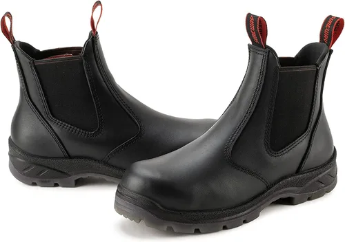Miniatura 7 de SUREWAY Botas de trabajo sin cordones para hombre, mejoradas antideslizantes/resistentes al agua, peligro eléctrico, botas de trabajo mecánico
