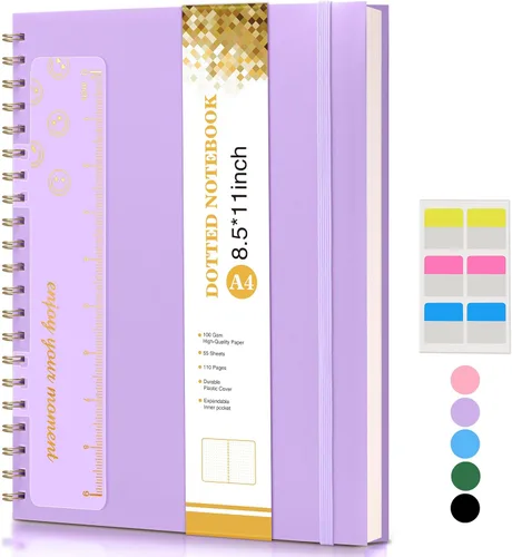 Miniatura 19 de Lined Spiral Notebook Journal 8.5” x 11”, A4 Large Notebooks for Women Men, College Ruled Journal, 100 GSM Paper, Plastic Hardcover Spiral Bound
