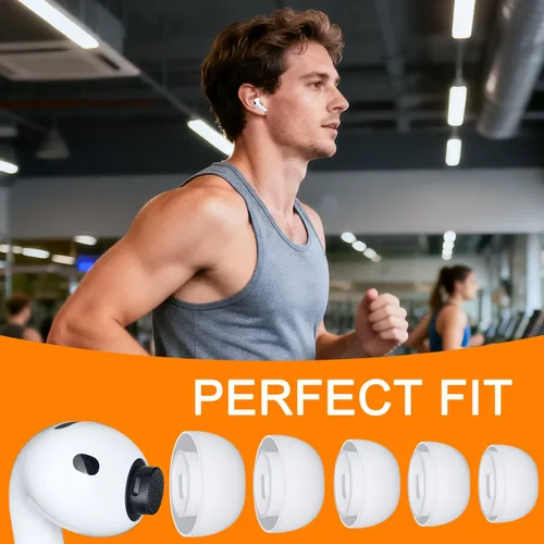Miniatura 7 de SOULWIT 5 pares de almohadillas de silicona para AirPods Pro 3 (3ª generación 2025), almohadillas de repuesto Pro3 con kit de limpieza Blanco