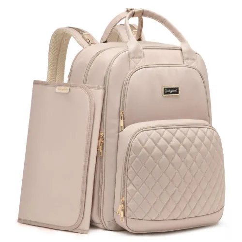 Miniatura 15 de Mochila para pañales Qualyphant - Bolsa de pañales extra grande para 2 niños gemelos (expandible 30-38L) - Mochila de viaje para bebé con cambiador