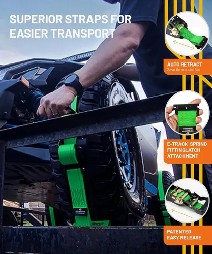 Miniatura 5 de Strapinno E-Track Correas Retráctiles de Amarre de Trinquete - 2 pulgadas x 15 pies Correa de Trinquete de Servicio Pesado con resistencia a