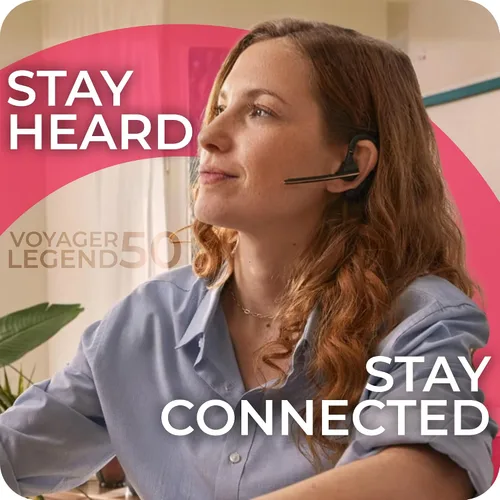 Miniatura 3 de Poly Voyager Legend 50-M - Auriculares Bluetooth, funda de carga, cancelación de ruido alimentada por IA, tecnología WindSmart de 4 micrófonos