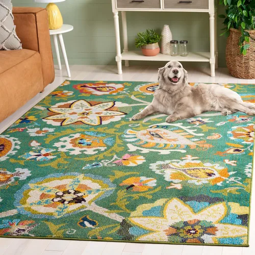 Miniatura 13 de SAFAVIEH Colección Monaco - Alfombra para pasillo, 2.2 x 6 pies, color marfil y multicolor, diseño floral bohemio, no desprende pelusa y de fácil