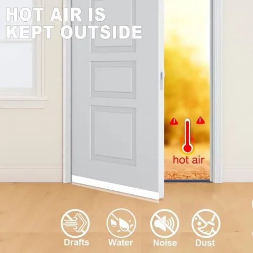 Miniatura 2 de 49 pies de cinta de sellado para clima transparente, sello de puerta, cinta adhesiva para evitar corrientes de aire para puertas, cinta de sellado