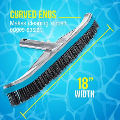 Miniatura 3 de U.S. Pool Supply Cabezal de cepillo de piscina para piscinas enterradas – Cepillo de piscina de acero inoxidable de 18 pulgadas, cerdas de alambre
