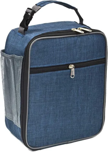 Lonchera aislada azul marino, a prueba de fugas, portátil, con asa, para hombres, mujeres, niños y niñas, 10.2 pulgadas de largo x 4.3 pulgadas de
