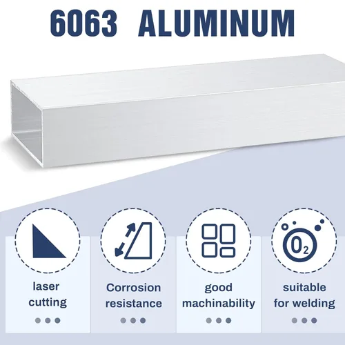 Miniatura 4 de Zonon 2 tubos rectangulares de aluminio 6063 de 2 x 4 pulgadas, tubo cuadrado de 12 pulgadas de largo y 0.125 pulgadas de grosor, tubo de metal