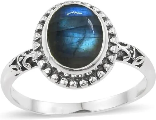 Miniatura 32 de Anillo de plata de ley 925 para mujer, anillo único de gema ovalada hecho a mano