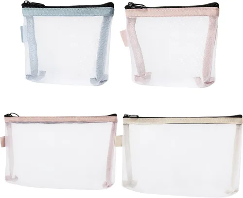 Miniatura 9 de 2 mini bolsas de maquillaje, bolsas de malla con cremallera, bolsa de maquillaje pequeña portátil para mujeres, bolsa de cosméticos de viaje, mini