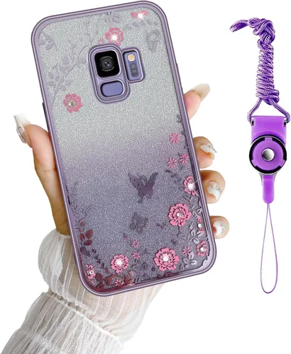 Miniatura 40 de Funda para Note 10, Galaxy Note 10 para mujer, cambio gradual con purpurina, cristal suave, TPU elegante, mariposa, floral, corazón, transparente
